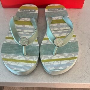 Coach Mint color size 7 flip flop